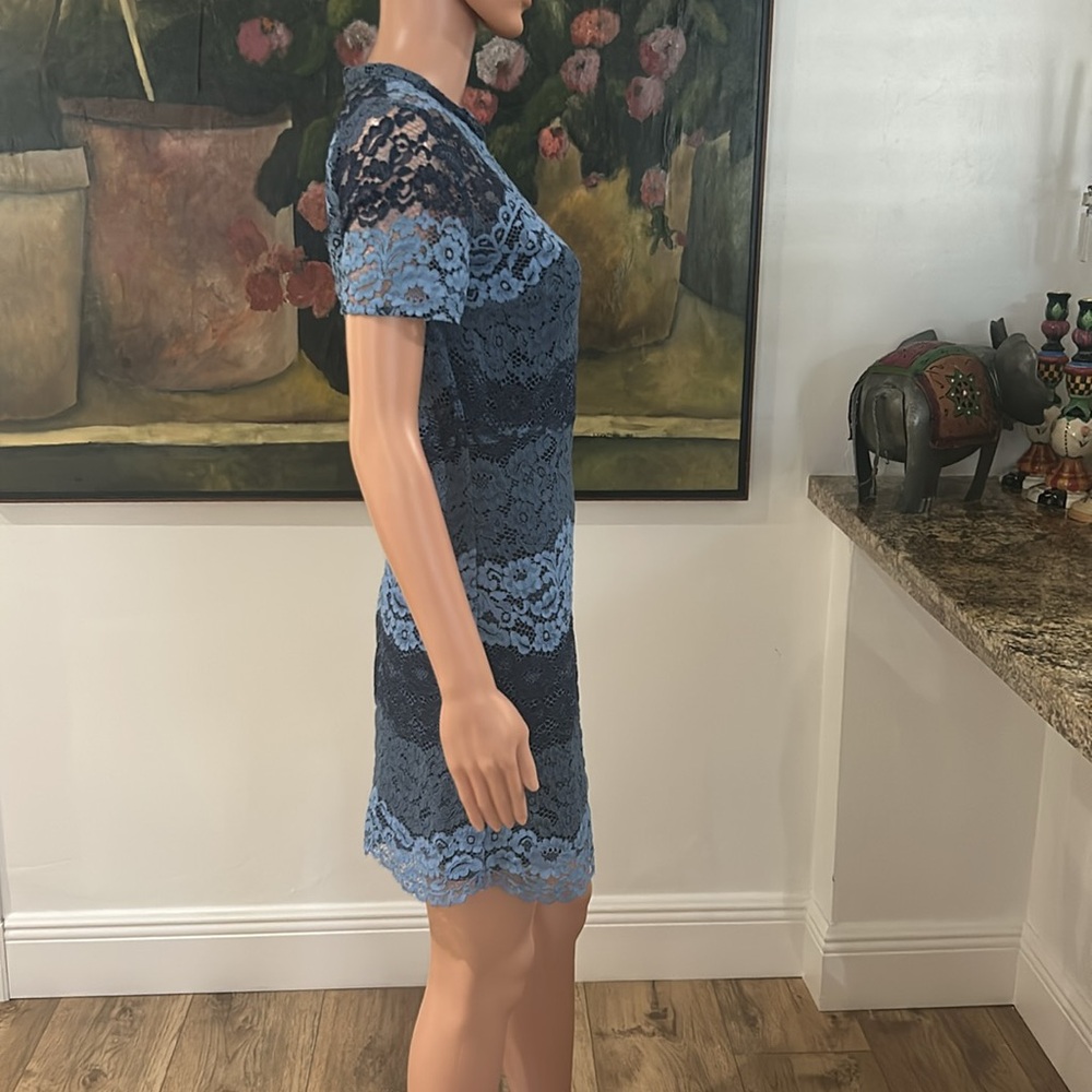 Sandro blue lace mini dress - Picture 6 of 13